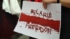 Moldova - Czech Republic, Prague, Belarusians gathered in Old Town Square in central Prague for a protest one year after the fraudulent elections in Belarus, #freeBelarus, Belarusian diaspora, flag, Belarusian opposition, 09Aug2021